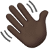 👋🏿 waving hand: dark skin tone display on Apple